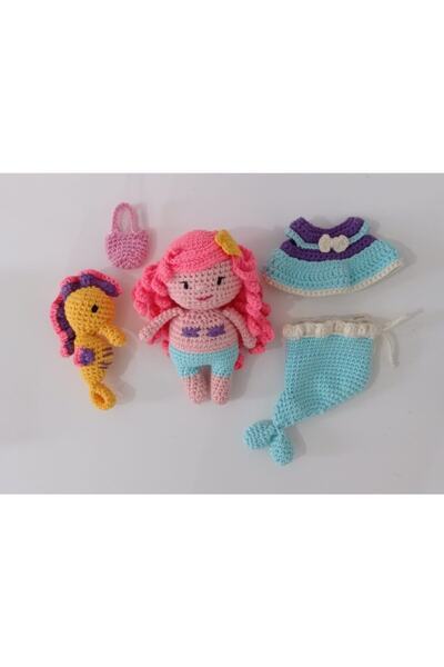OYUNCAKPARK Maskot Deniz Kızı Amigurumi Organik Oyuncak
