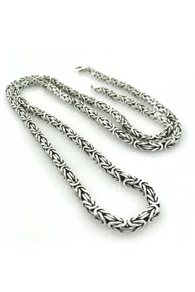 MaGümüş 35 Gr 60 Cm 3 Mm Köşeli Kral Zinciri Gümüş Erkek Zincir Kolye