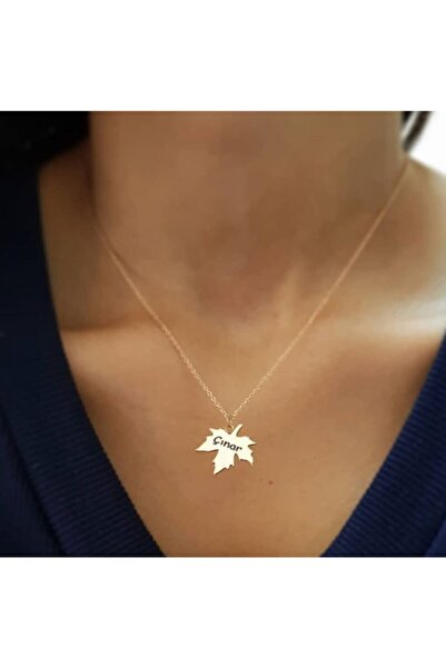 MaGümüş Çınar Yaprağı Isimli Gümüş Kolye