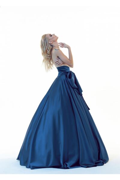 BERFUĞ KIRAN Beli Kurdelalı Tarlatanlı Büyük Uzun Etek