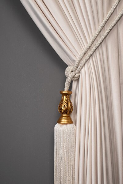 Saççax Exclusive Culoare crem Carotă aurie Detaliată Fundal Cortina din dante...