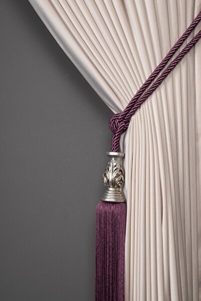 Saççax Exclusive Culoare violet Argintiu Detaliu Carot Fundal Cortina Broderi...