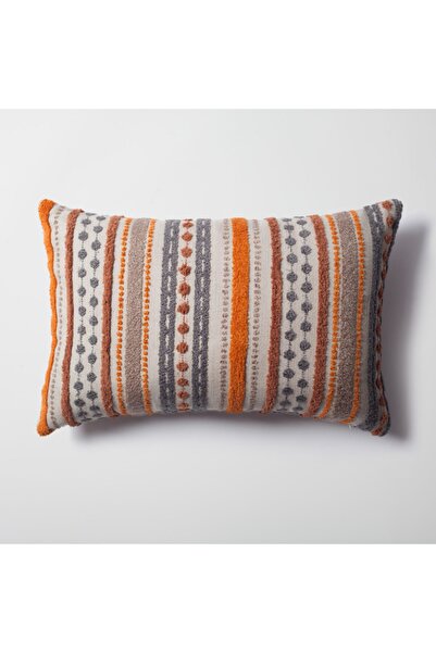 Fineroom Living " Nomad " - Çizgili Çok Renkli Keten Dekoratif Kırlent 40x60 (iç Yastık Dahil)