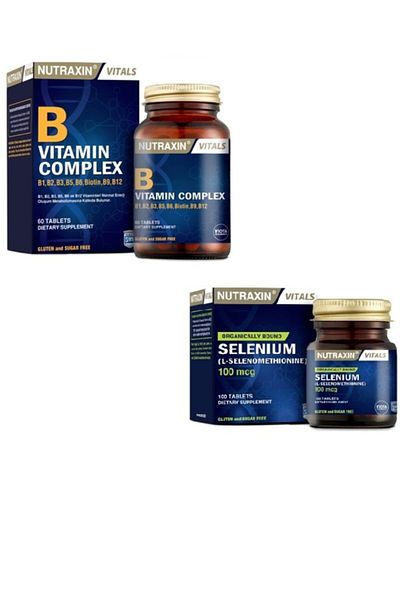 Nutraxin VitaminBComplex andSelenium- 60 Tablets + 100 Mcg