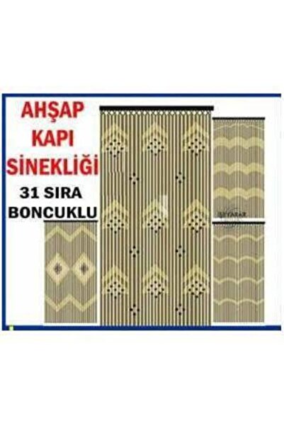 DAB Kapı Dekor Perdesi 90x180cm 27 Sıra Boncuklu Ahşap Kapı Sinekliği Seğrek