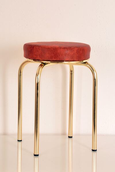 yılmaz masacılık 4 Adet Renkli Luma Altın Ahtapot Tabure Mutfak Taburesi Demir Tabure