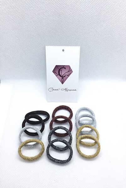 Çınar Aksesuar Rubber Buckle - (12 Pieces) - Glitter - Small Size