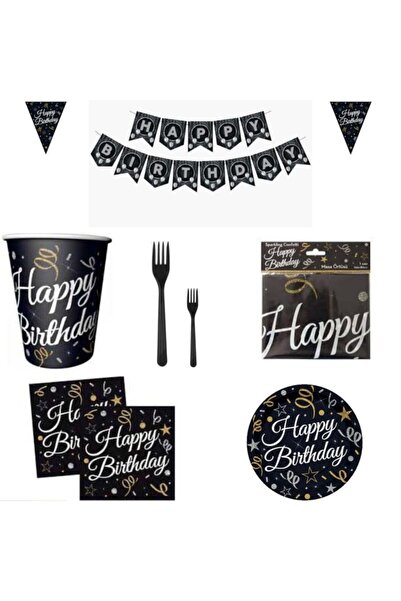 parti sürprizi Σετ πάρτι για το Shimmering Happy Birthday για 8 άτομα
