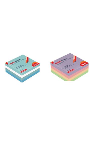 Noki Memo 75x75 Pastel Adhesive Cube Block 400 Sf Set of 2