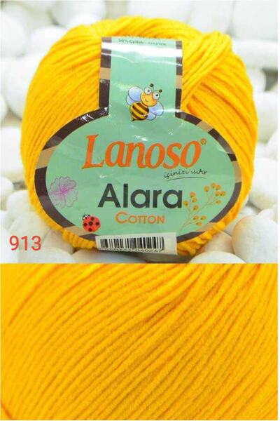 Lanoso Alara Cotton Nr.: 913 Fir de tricotat Amigurumi 50 Gr 140 Mt - Galben ...