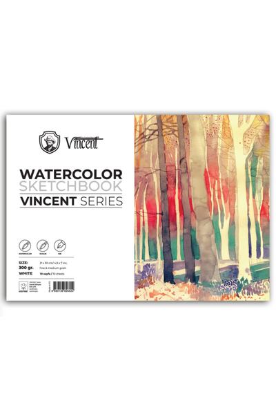 Vincent Vıncent Watercolor Sketchbook 300gr 21cmx30cm 10 Sayfa Suluboya Defteri