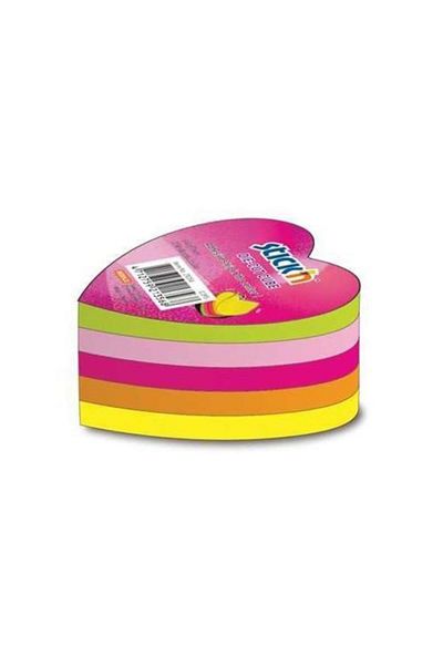 Gıpta 250 Sheets 67 X 67 Stickn Neon 5 Colors Heart Shaped Note Paper