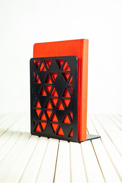 AS DESİGN Set de 2 Organizator decorativ pentru raft - Organizator - Suport metalic pentru cărți Negru - Cadou (2 BUC.)