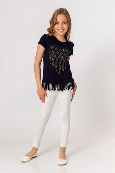 incity Girl's Navy Blue T-Shirt
