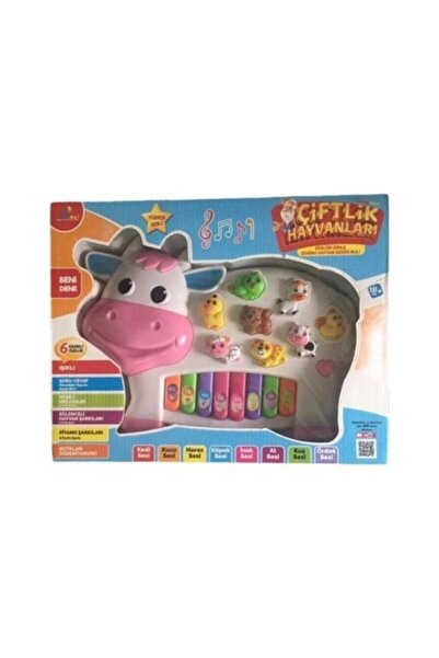 Can Ali Toys Işıklı Müzikli Inek Görünümlü Türkçe Müzikli Eğitici Piyano