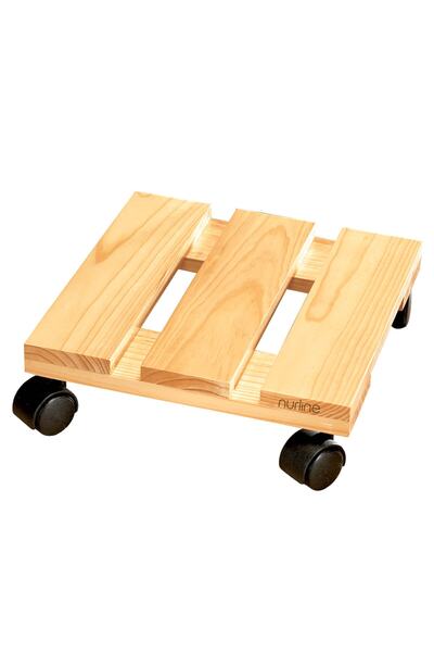 Nurline Ahşap Tekerlekli Damacana Altlığı Tüp Altlığı Saksılık
