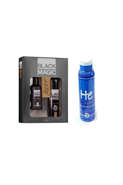 Hunca Jagler Black Magic Edt 75ml Erkek Parfüm +125ml Deodorant &he Is Cool 1...