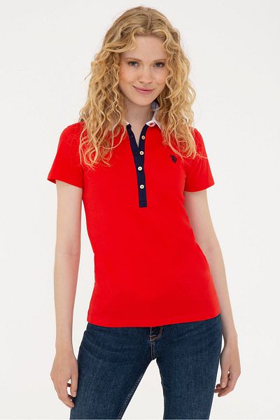 U.S. Polo Assn. Κόκκινο γυναικείο μπλουζάκι