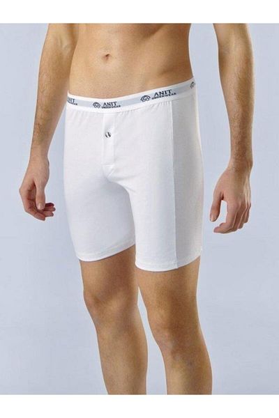 Anıt Ανδρικό λευκό Lycra Long Boxer 1114