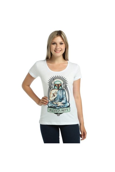 Bant Giyim - Star Wars Boba Fett White Women's T-Shirt T-Shirt