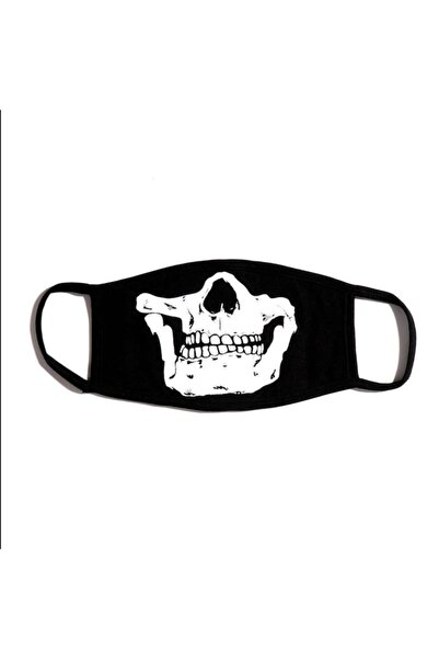 Bant Giyim İskelet Skeleton Pamuklu Yıkanabilir Maske