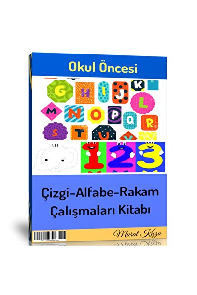 Enine Boyuna Eğitim Okul Öncesi Çizgi Alfabe Rakam Çalışmaları Kitabı
