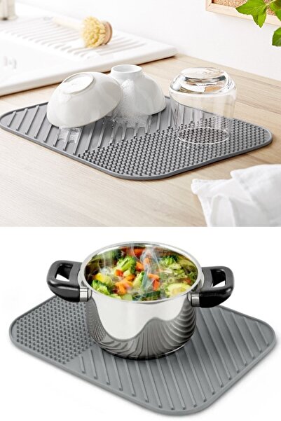 Kitchen Beauty Silikon Bulaşık Kurutma Matı Tepsisi Mutfak Altlığı ( 34,5x26,...