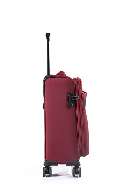 ÇÇS 418 Kumaş Orta Boy Valiz Bordo Renk