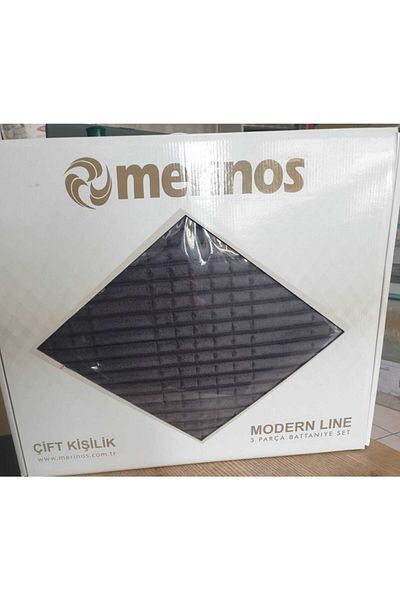 Merinos Modern Line Dark Gray Blanket Set - 3 Pieces