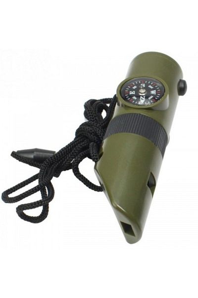 REKOTOOLS -Multifunctional Military Whistle Led Light With Compass Thermometer