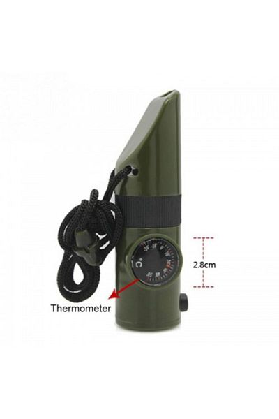 REKOTOOLS -Multifunctional Military Whistle Led Light With Compass Thermometer