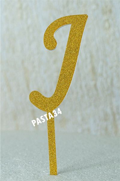 Pasta34 Χωρίς χυμένο γράμμα ασημί πλεξιγκλάς 5 εκ. Χρυσό J