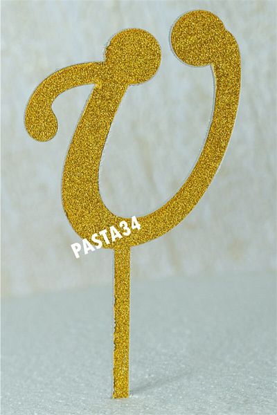 Pasta34 Χωρίς χυμένο γράμμα ασημί πλεξιγκλάς 5 εκ. Χρυσό Έ
