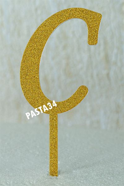 Pasta34 Ασημί Plexi Letter 5 cm Gold C που δεν χυθεί
