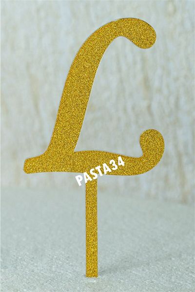 Pasta34 Χωρίς χυμένο γράμμα ασημί πλεξιγκλάς 5 εκ. Χρυσό L