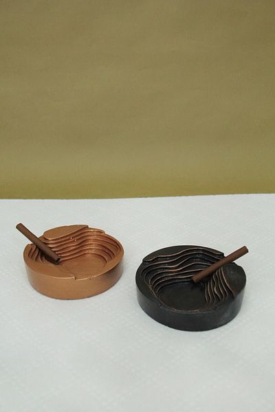 Esafe Home 2 Τεμάχια Διακοσμητικό Μαύρο-χάλκινο Τρισδιάστατο Τασάκι