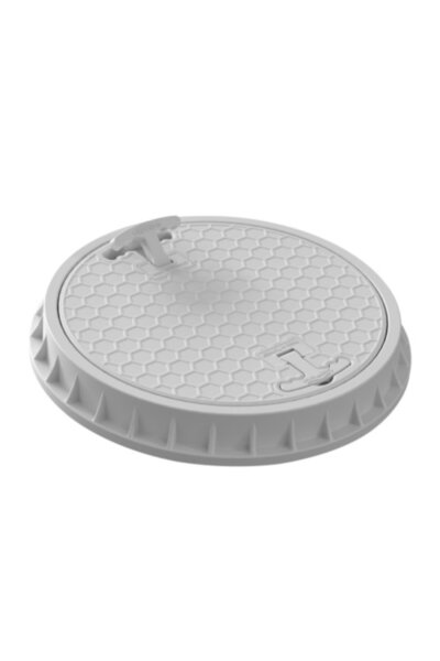 LUX WARES Ø 400 mm Yuvarlak El Tutamaklı Plastik Rögar Menhol Kapak Ve Çerçeve