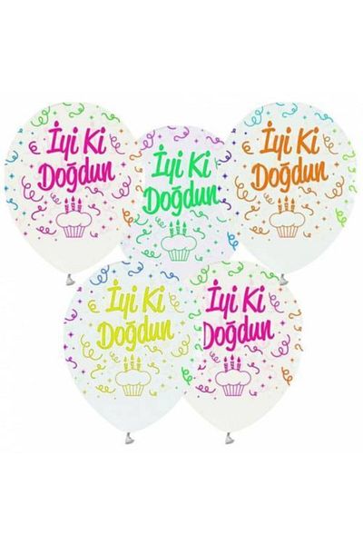 parti sürprizi Fluorescent Happy Birthday Latex Balloon 10 Pieces