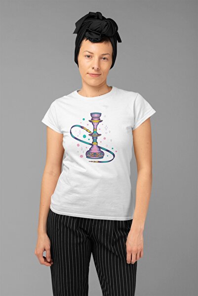 ErTaPassage Narghilea albă cu imprimeu Femeie tricou - T3834785