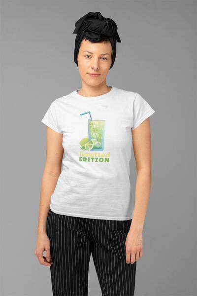 ErTaPassage Γυναικείο μπλουζάκι White Lemon Drink B με τύπωμα - T5998234