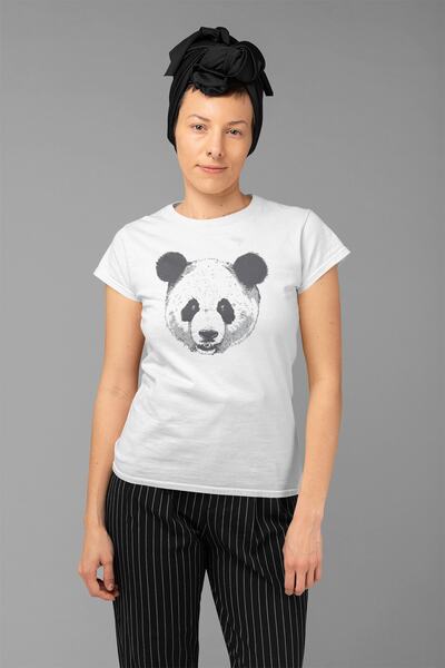 ErTaPassage Panda albă cu imprimeu Femei tricou - T6736761