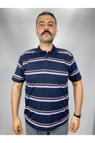 Nacar Genç Baba Yakalı Penye Garnür Desenli Tshırt