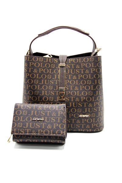 Just Polo Women's Brown Bag Wallet Combination