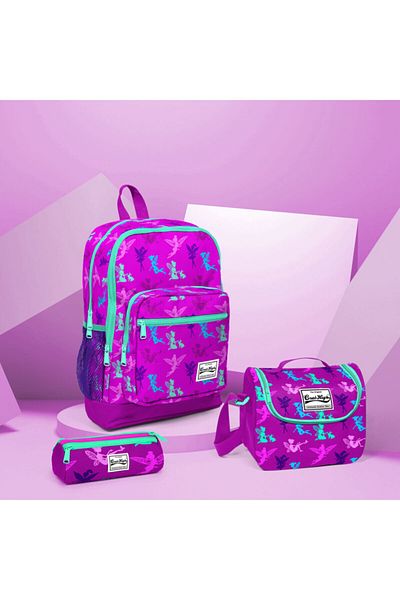 Coral High Set de genți pentru copii, roz închis, cu modele pentru fete, din 3 piese