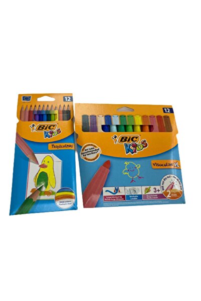 Bic Bıc Kıds Ikili Set- Kuruboya – Jumbo Keçeli Boya