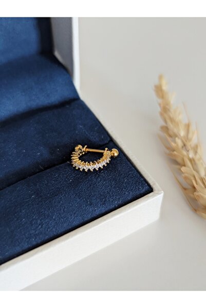 SU PERİSİ TAKI BİJUTERİ Cerrahi Çelik Gold Zirkon Taşlı Piercing , Tragus