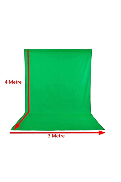 Lens Chromakey Green Screen Greenbox Yeşil Fon 300x400 Cm Fotoğraf Stüdyosu Y...