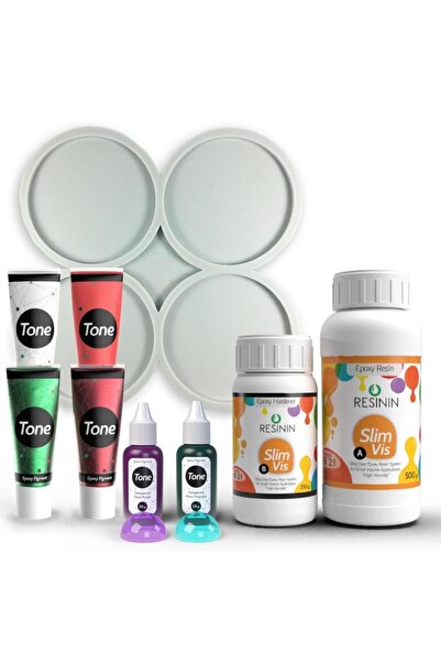 Resinin S03 Bardak Altlığı Epoksi Başlangıç Seti 3 Reçine Pigment Silikon Kalıp