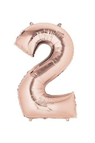 Happyland 2 Number Rose Gold Foil Balloon 100 Cm
