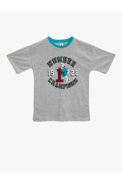 Koton Boy's Printed T-Shirt Crew Neck Short Sleeve Cotton
